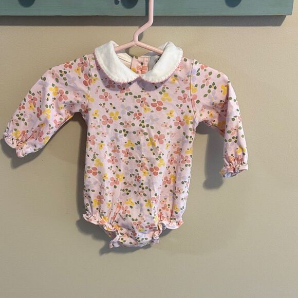 The proper peony Betty Floral Pima Girl Bubble 3 months - Picture 1 of 6